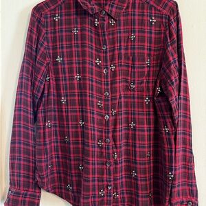 Halogen Red and Black Plaid Shirt